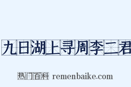九日湖上寻周李二君是什么意思的图片